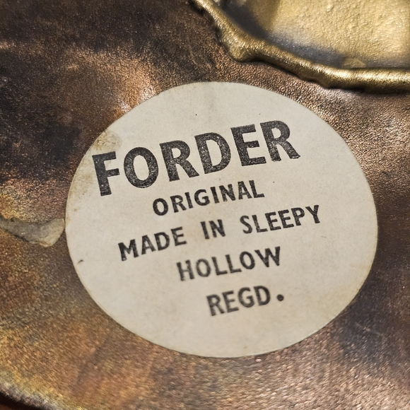 Vintage  FORDER Belt Buckle - 80s Hand Forged Brass Buckle Belt - Picture 5 of 8